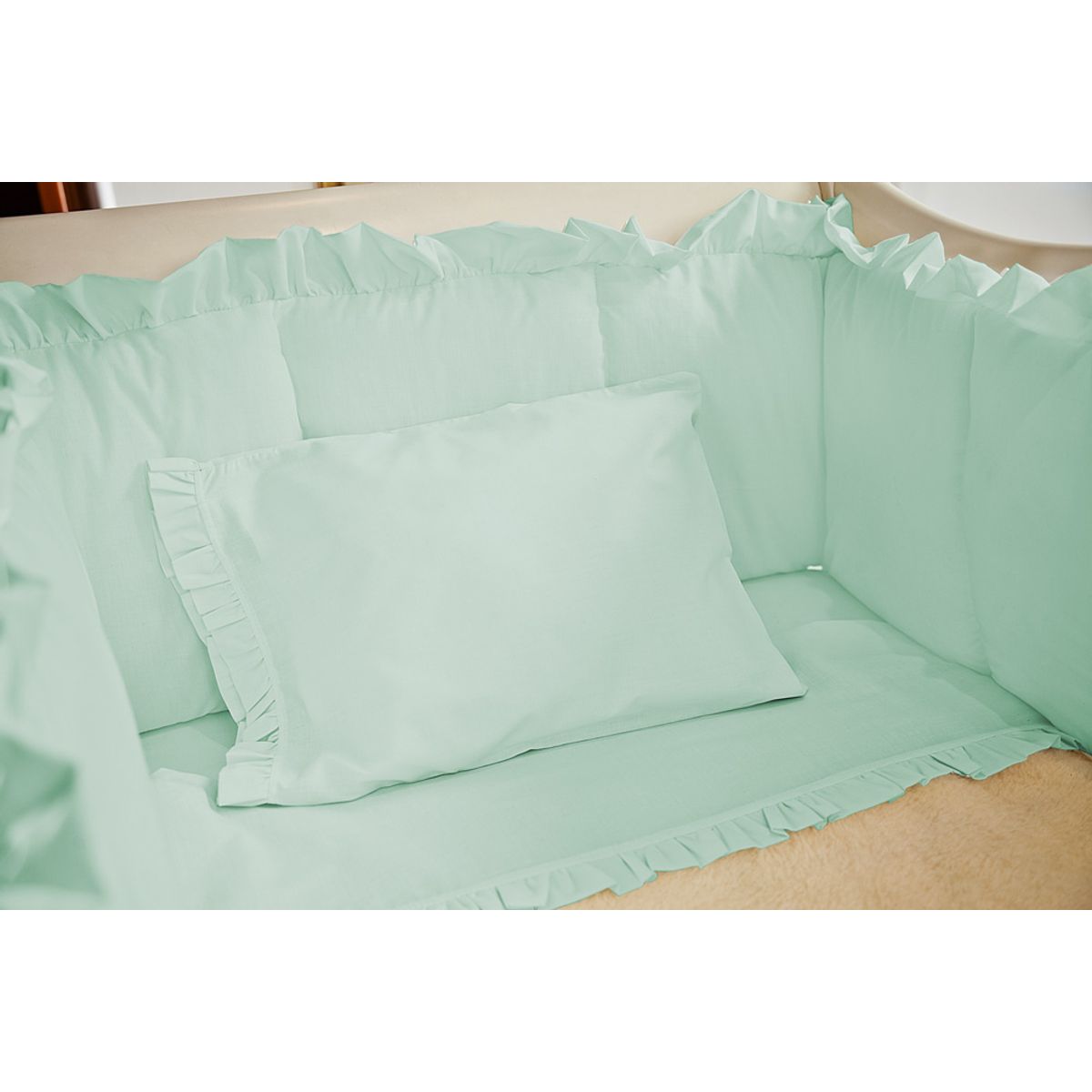 LILE - Juego de Sábanas Verde Boleros para Cunas