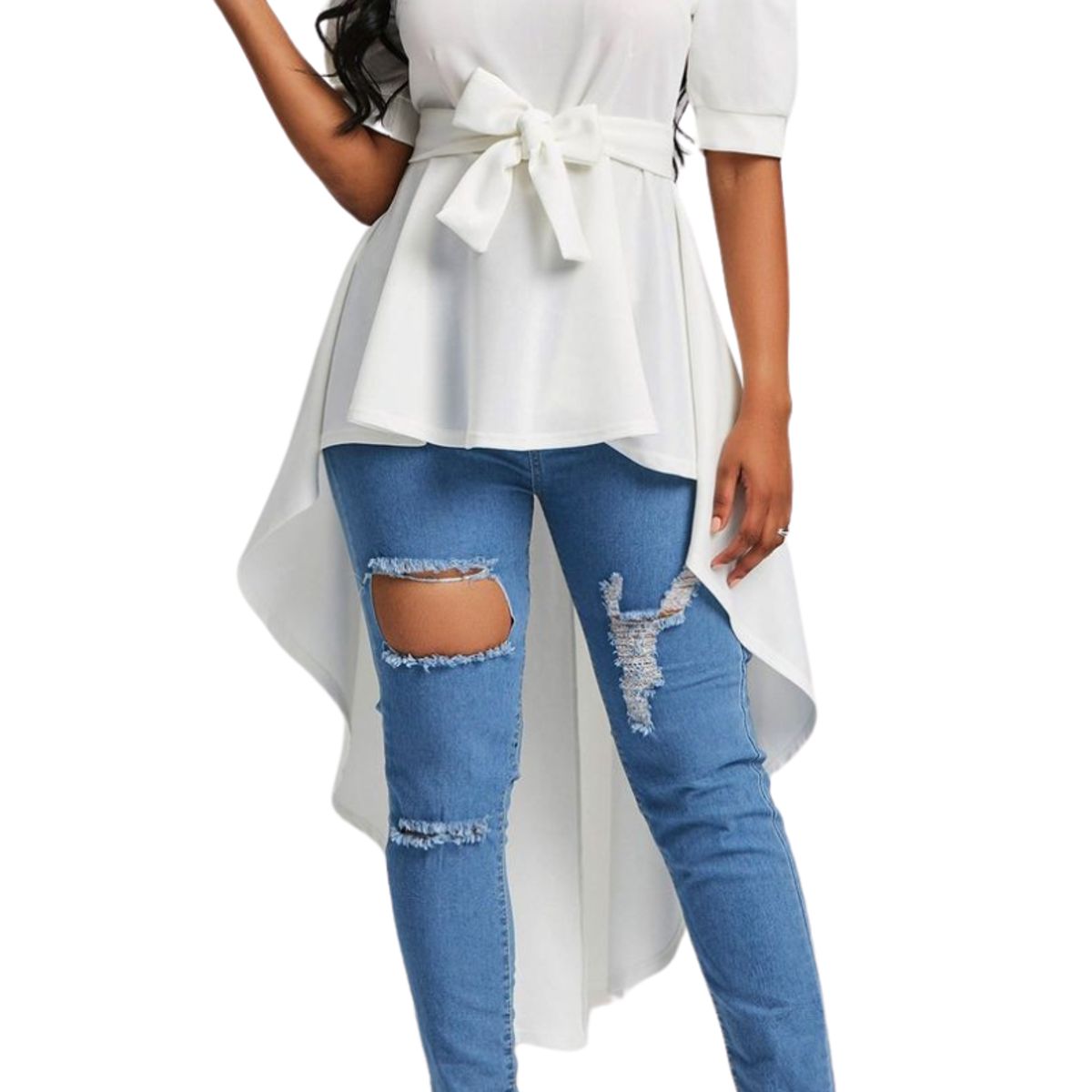 NEGRELI - BLUSA COLA DE PATO CON LAZO NEGRELI