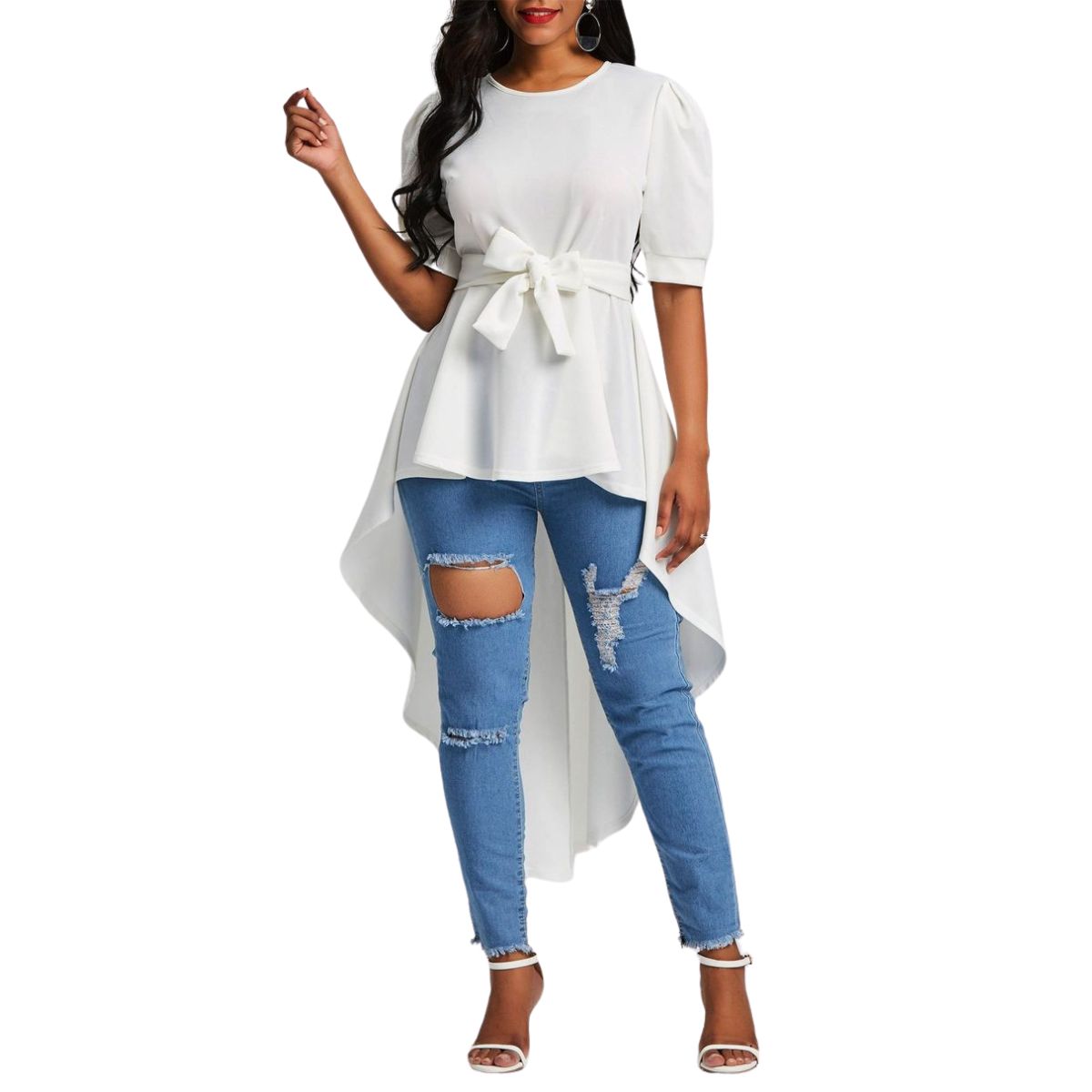 NEGRELI - BLUSA COLA DE PATO CON LAZO NEGRELI
