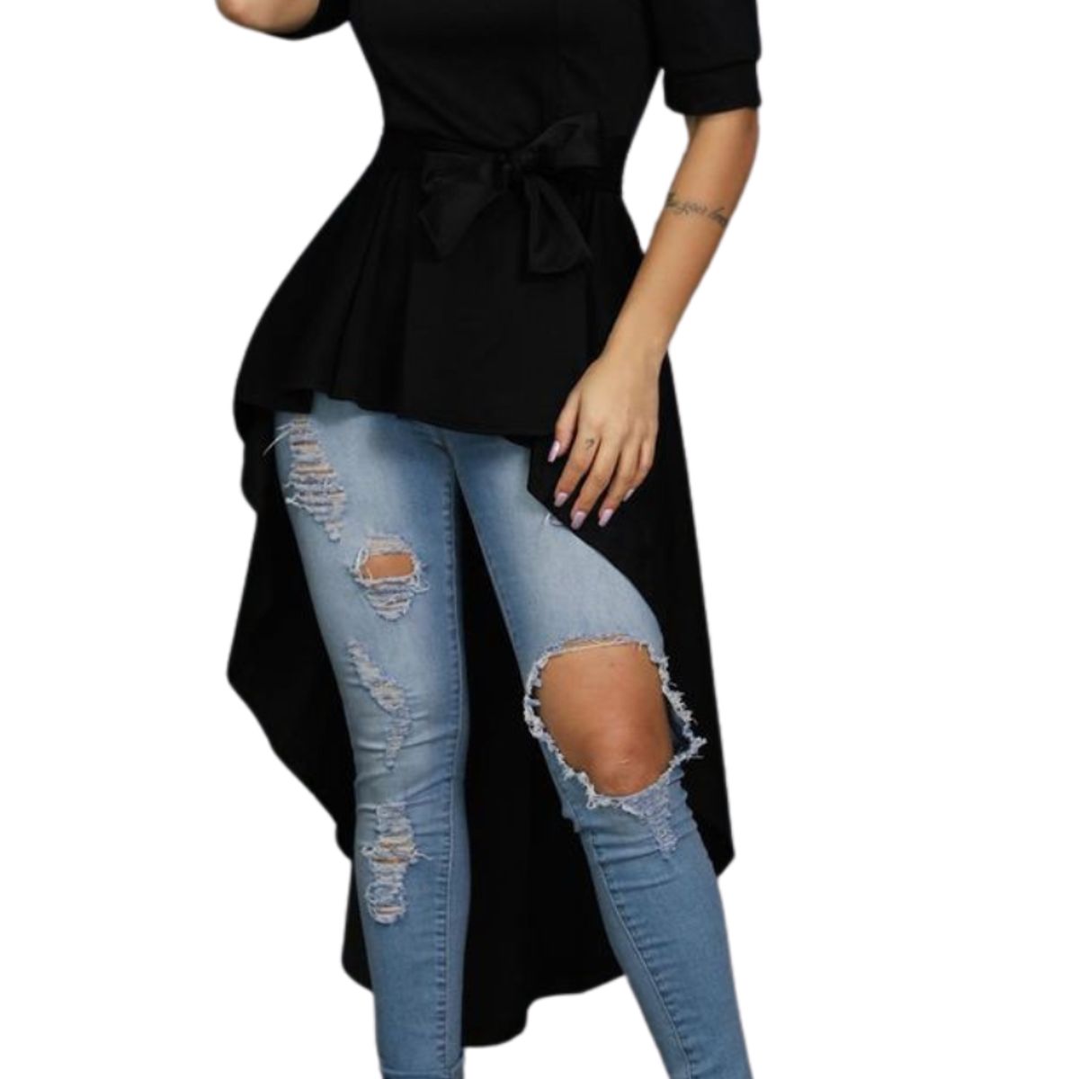 NEGRELI - BLUSA COLA DE PATO CON LAZO NEGRELI