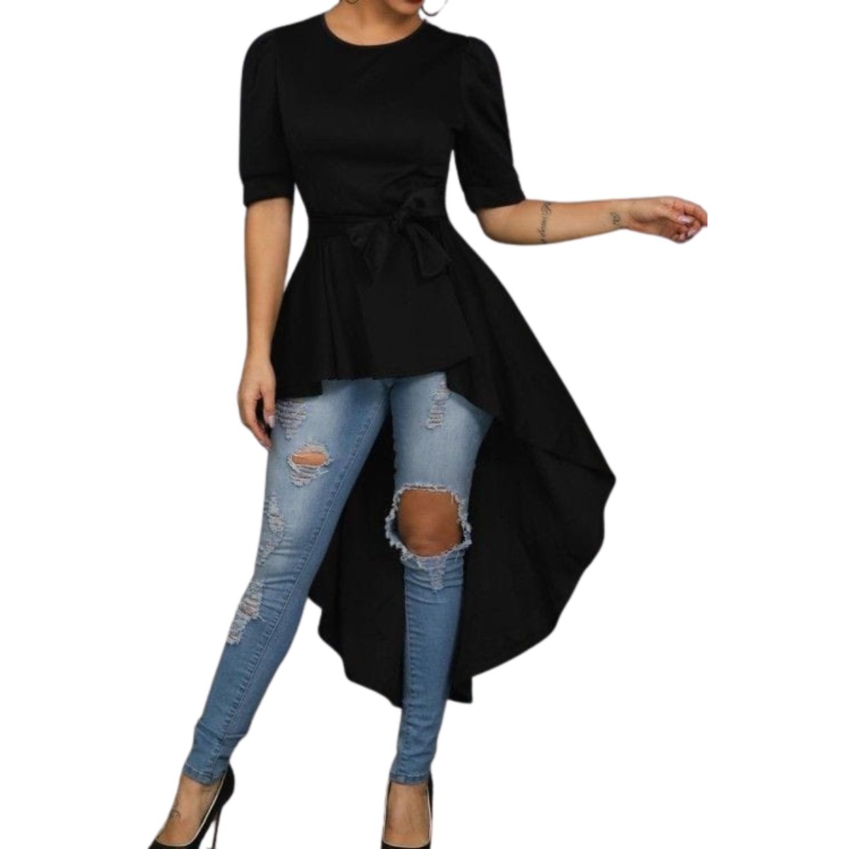 NEGRELI - BLUSA COLA DE PATO CON LAZO NEGRELI