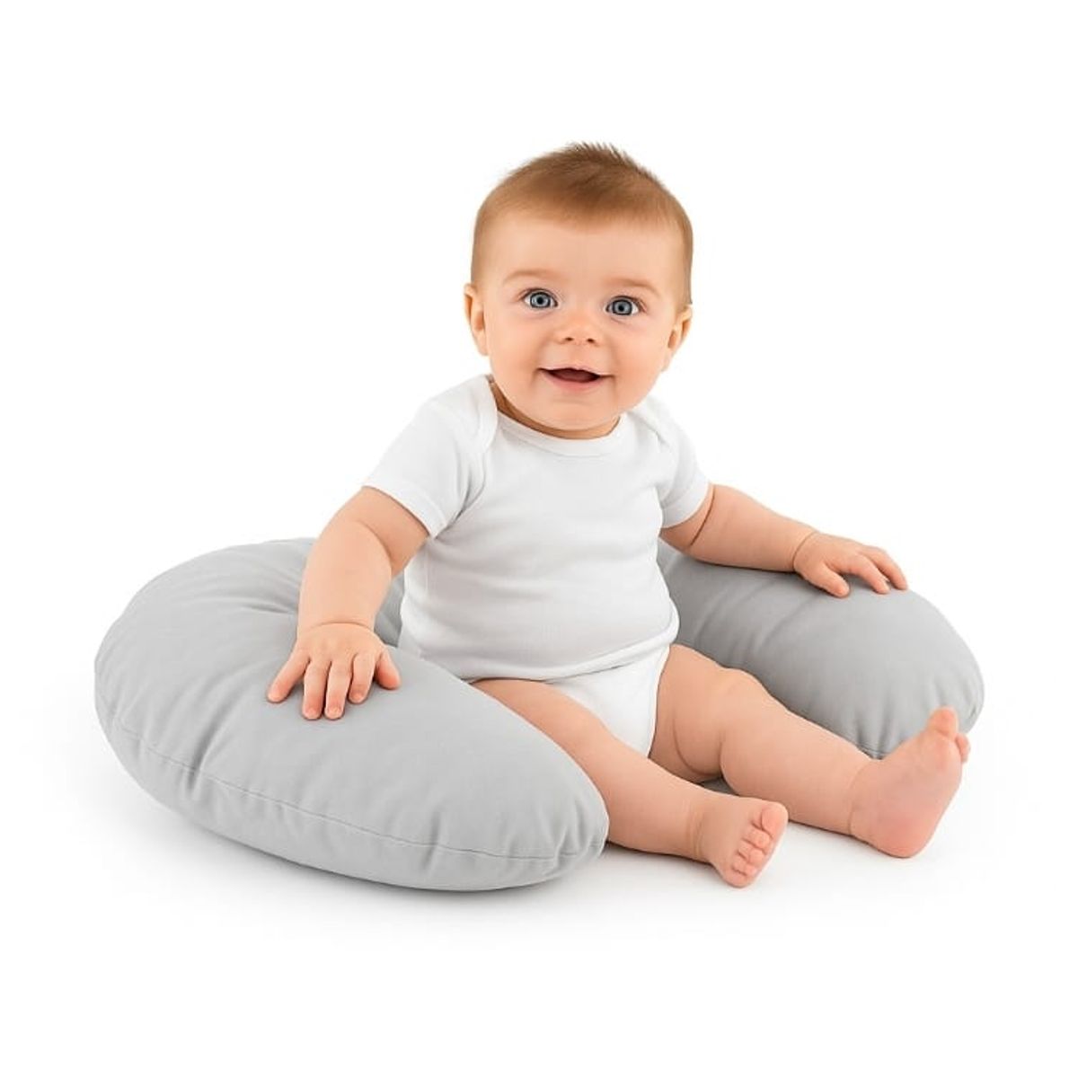 ABRICOL - Cojin Estabilizador de Lactancia  Multiusos Dona Tela Peluche Gris