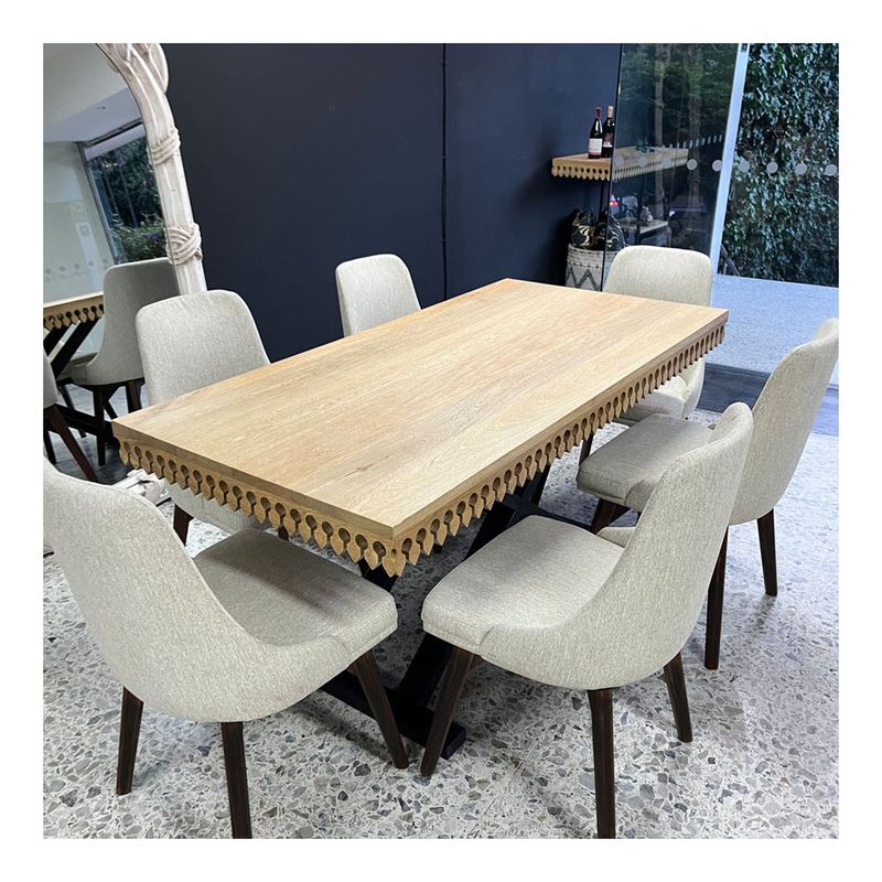 22 GRADOS DECORACION - Mesa Comedor Burnheart Roble 6 Sillas