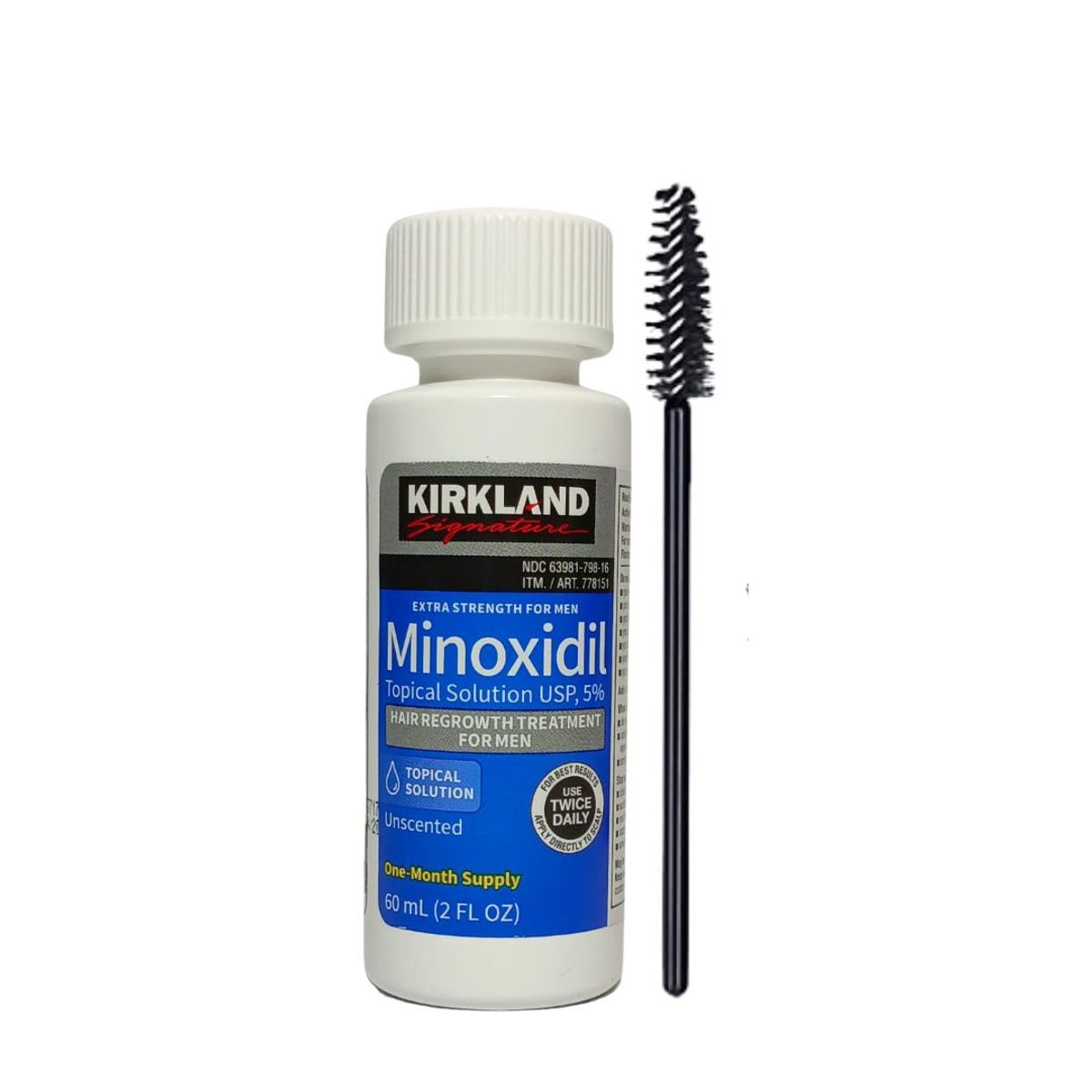 SIGNATURE - Minoxidil 5% Kirkland 60 ml con Aplicador Preciso para Cejas