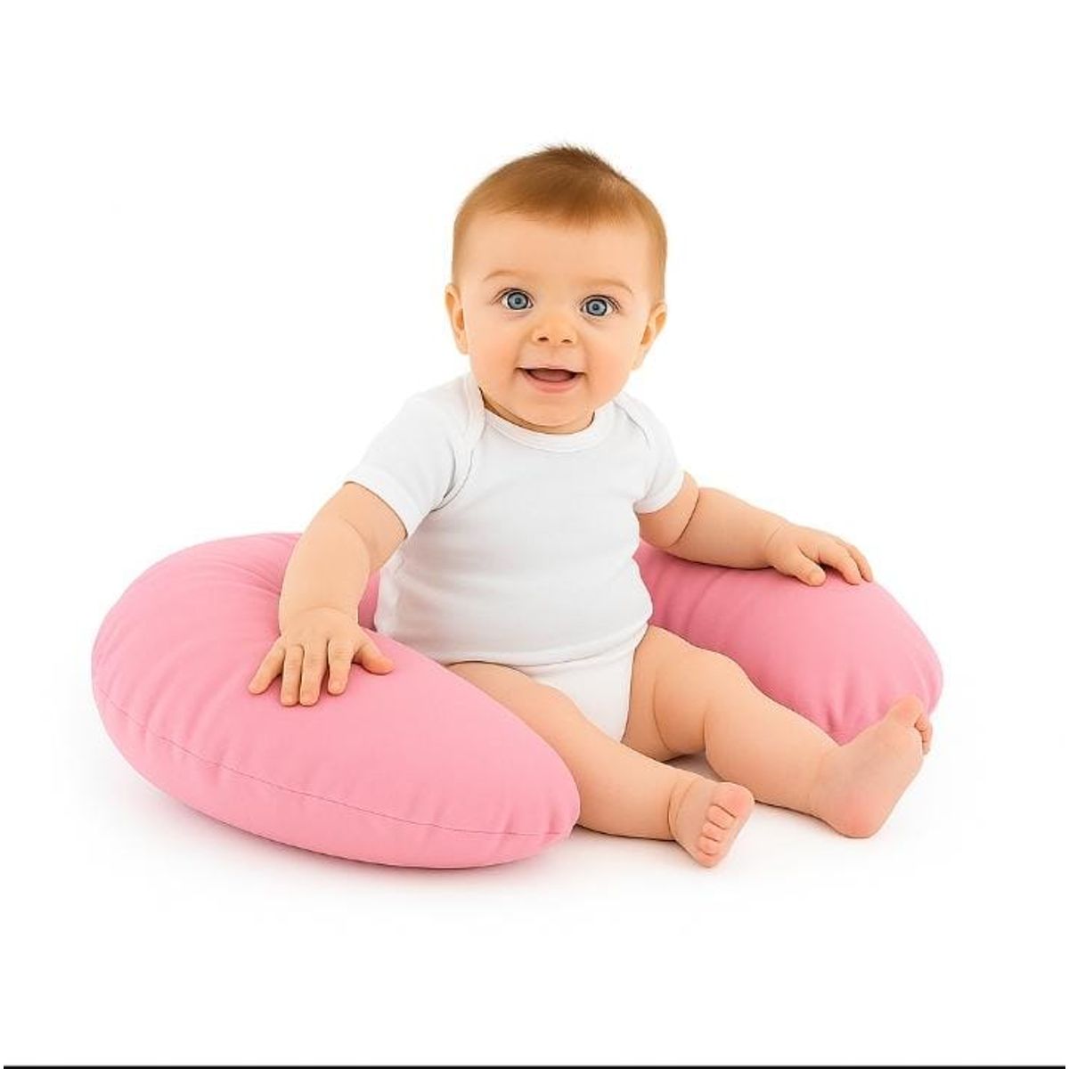 GENERICO - Cojin Estabilizador de Lactancia  Multiusos Dona Tela Peluche Rosado