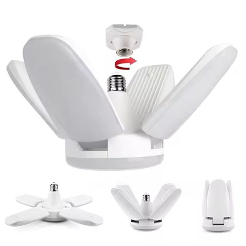 GENERICO - Lampara Ventilador E27 Plegable 28w Bombillo Led