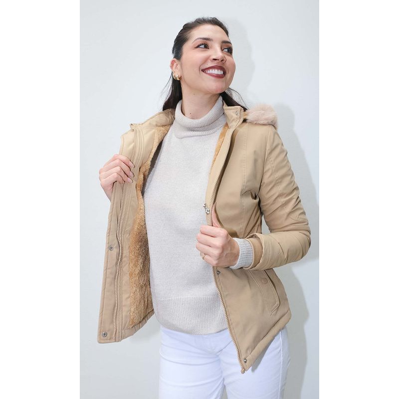 L Y H - Chaqueta Para Mujer Beige Marca L&H