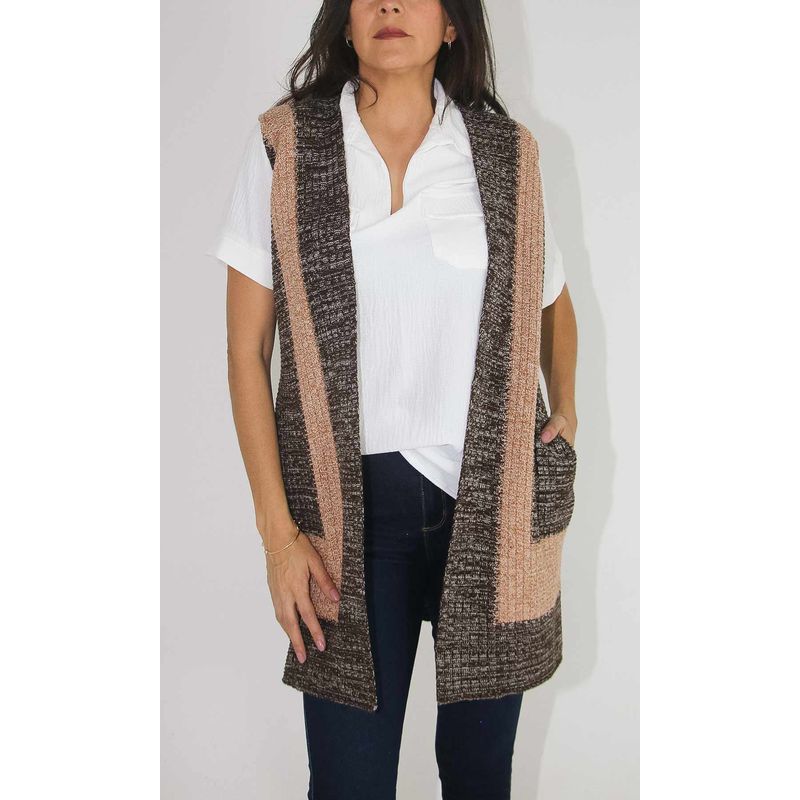 L Y H - Chaleco Para Mujer Café Marca L&H