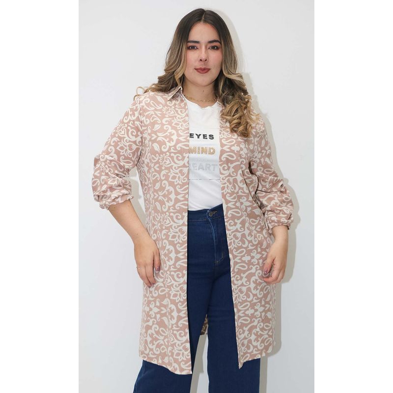 L Y H - Chilango Para Mujer Manga 34 Beige Marca L&H