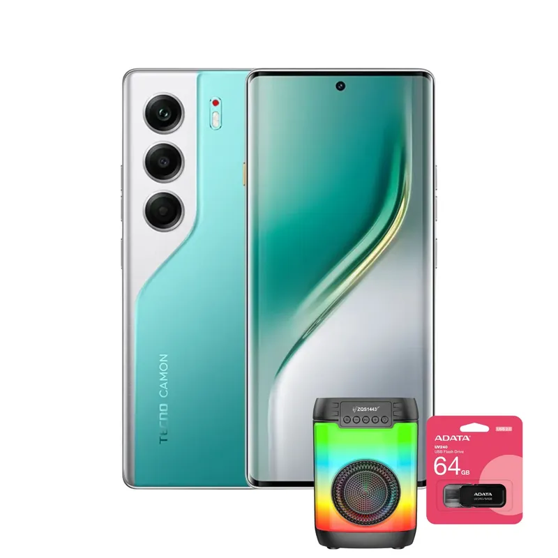 TECNO MOBILE - Celular TECNO Camon 40 Pro 256GB Verde + Parlante Jaltech + Memoria USB ADATA 64GB