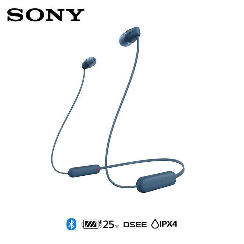 SONY - Audífonos internos inalámbricos WI-C100 BLUETOOTH COLOR AZUL