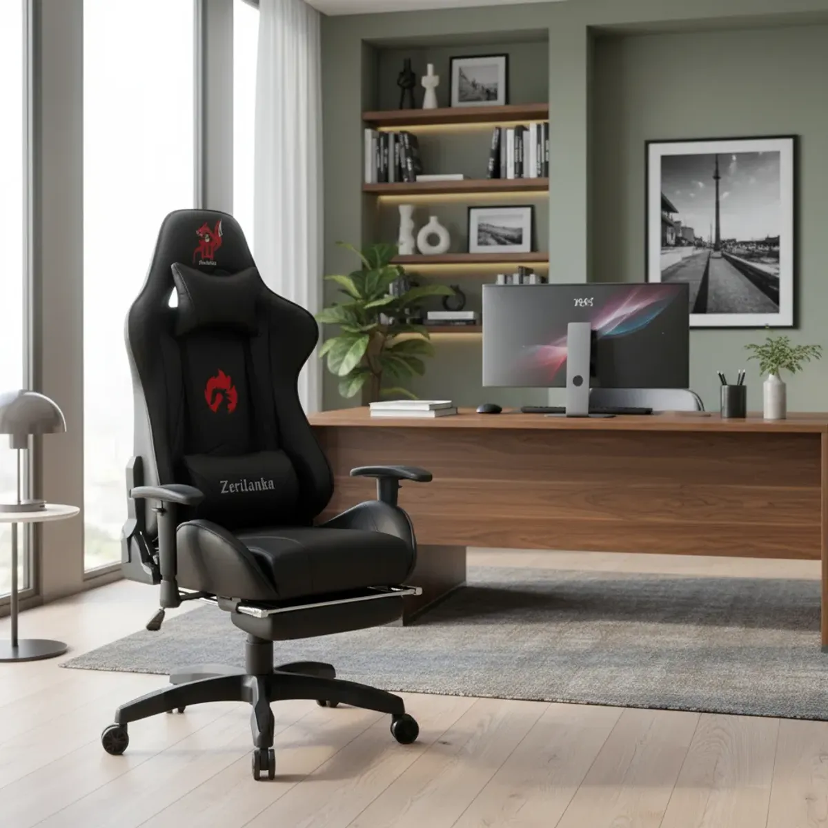 JYM - Silla Gamer Profesional Premium Cuero PU 170º Reclinable - Negra