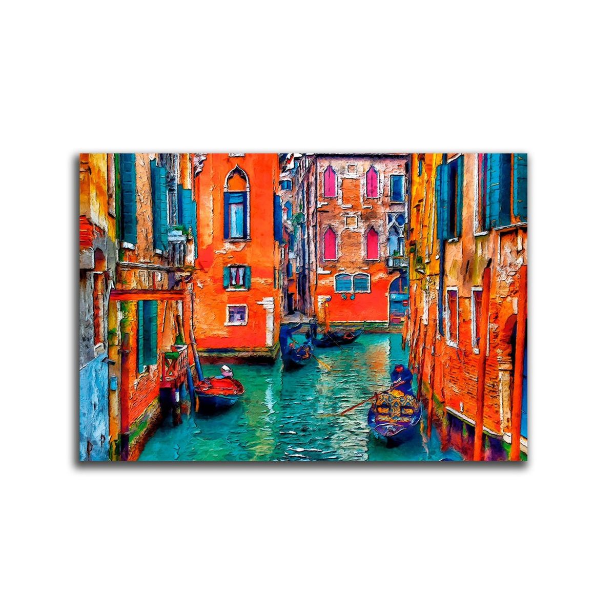 VENECIA - Cuadro Decorativo Venecia Colores XL 120x80 - impresion Tela Poliester