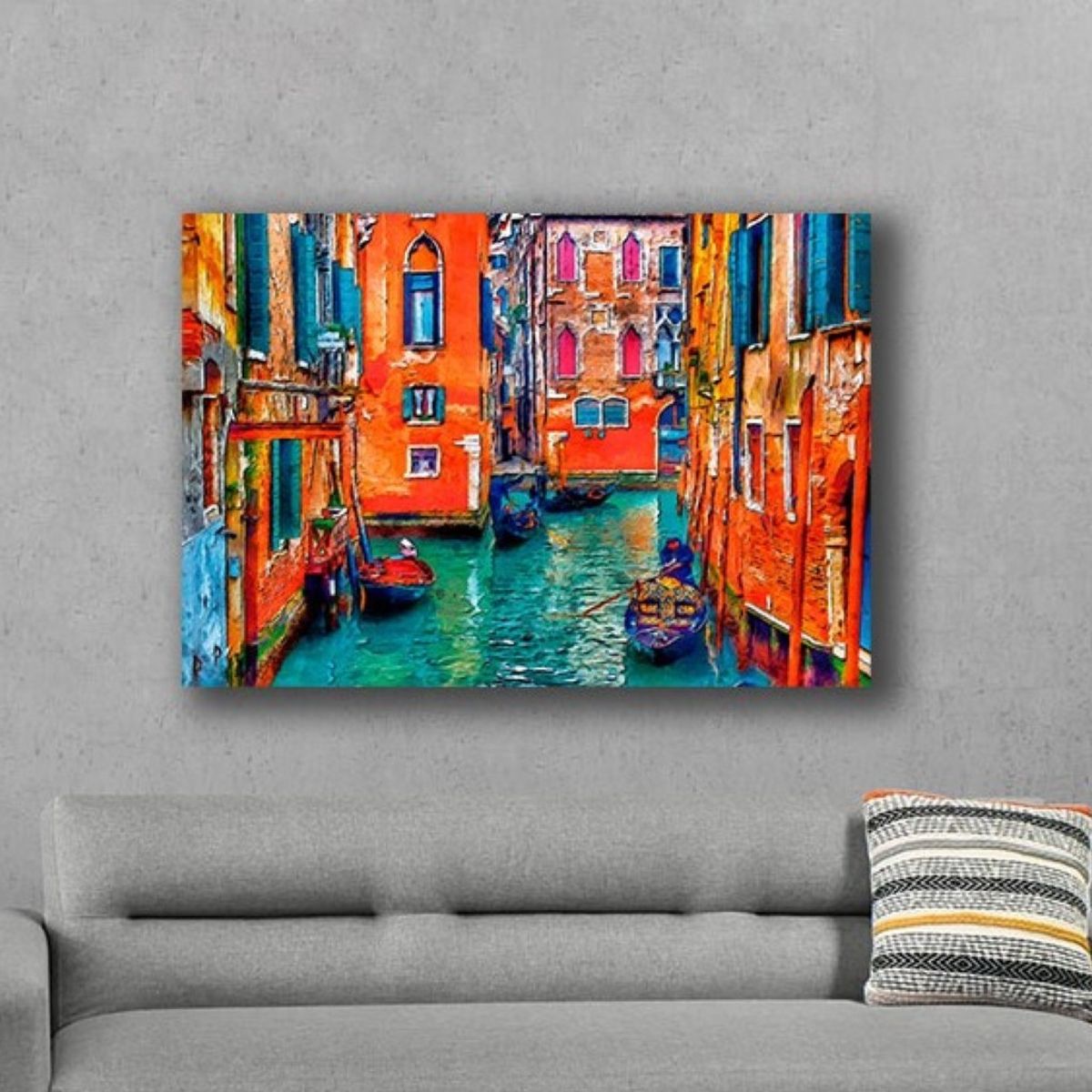 VENECIA - Cuadro Decorativo Venecia Colores XL 120x80 - impresion Tela Poliester