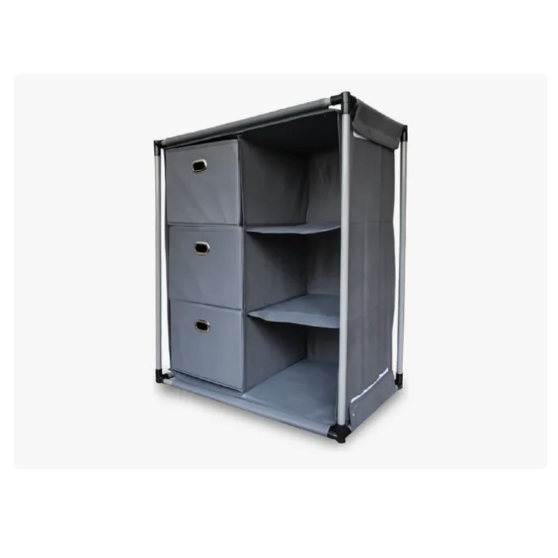 INNOVA - Organizador De Ropa Hogar Multiusos Armable Metálico Cajones Gris