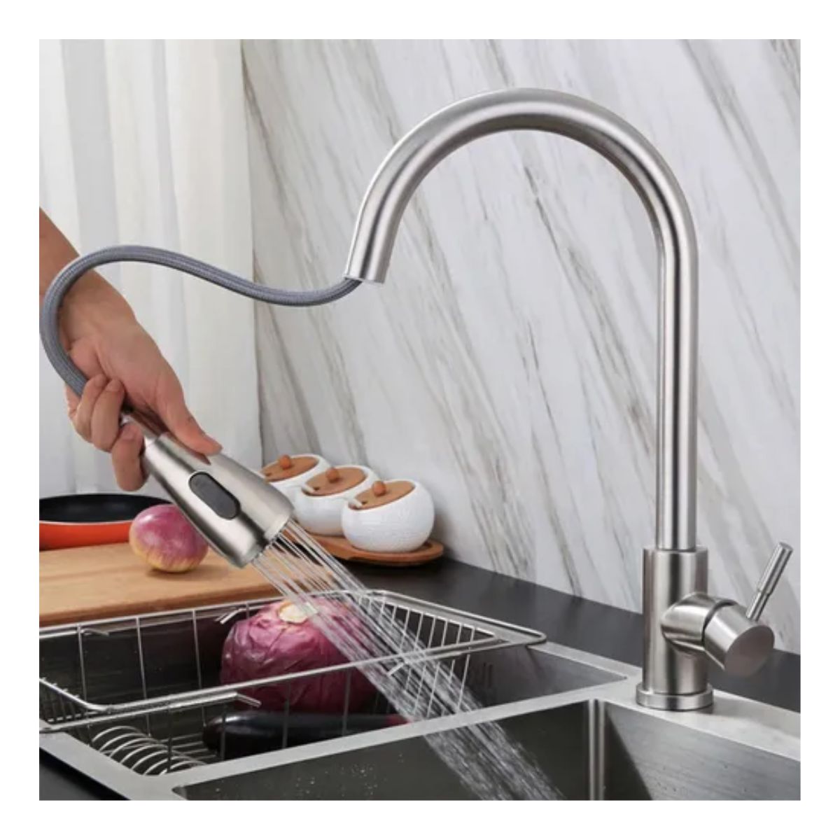 GENERICO - Grifo llave en acero extensible