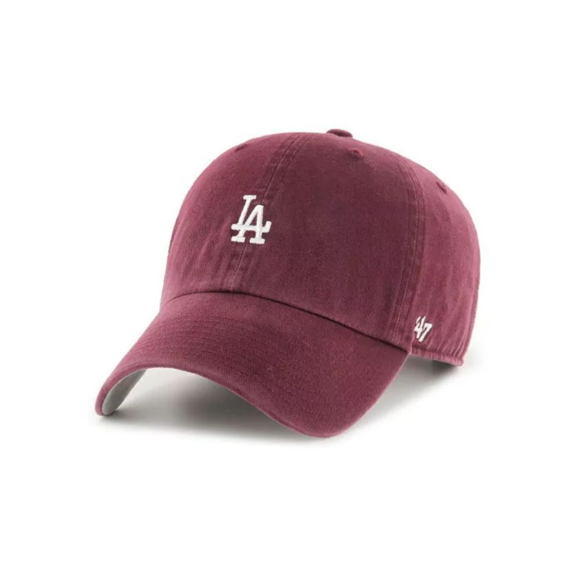 47 BRAND - Gorra Los Angeles Dodgers 47 Clean Up Vinotinto Logo Pequeño Blanco -Original