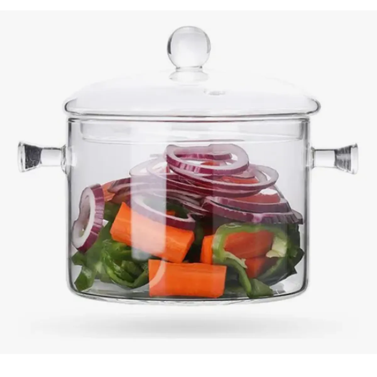 INNOVA - Olla De Vidrio Templado 1500 Ml Transparente Para Altas Temperaturas
