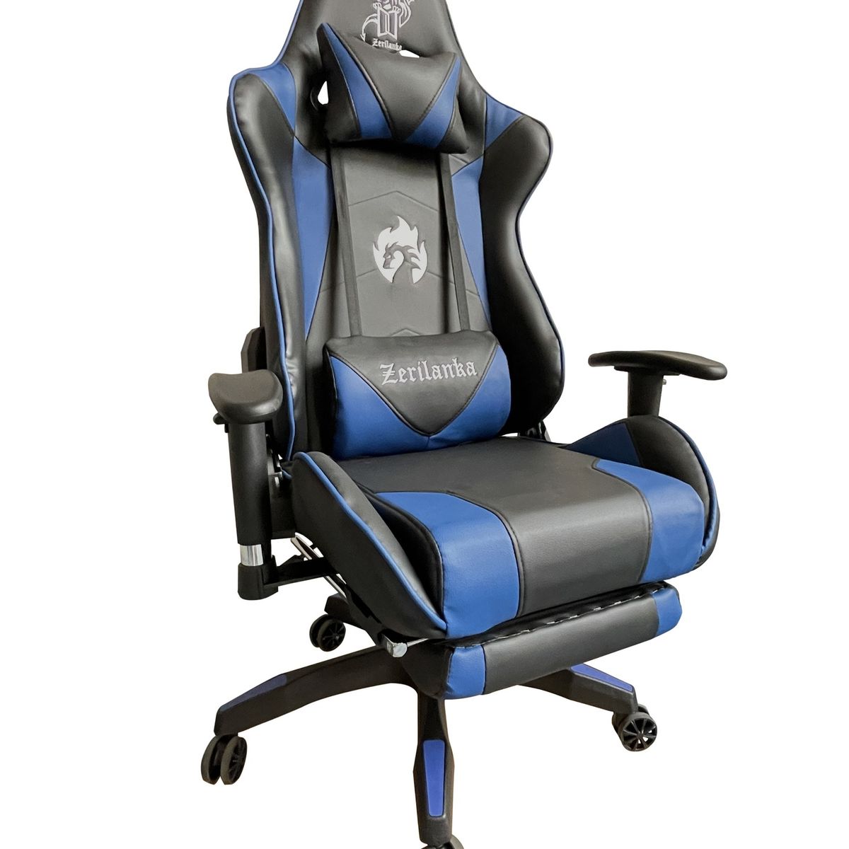 JYM - Silla Gamer Profesional Premium Cuero PU 170º Reclinable - Azul