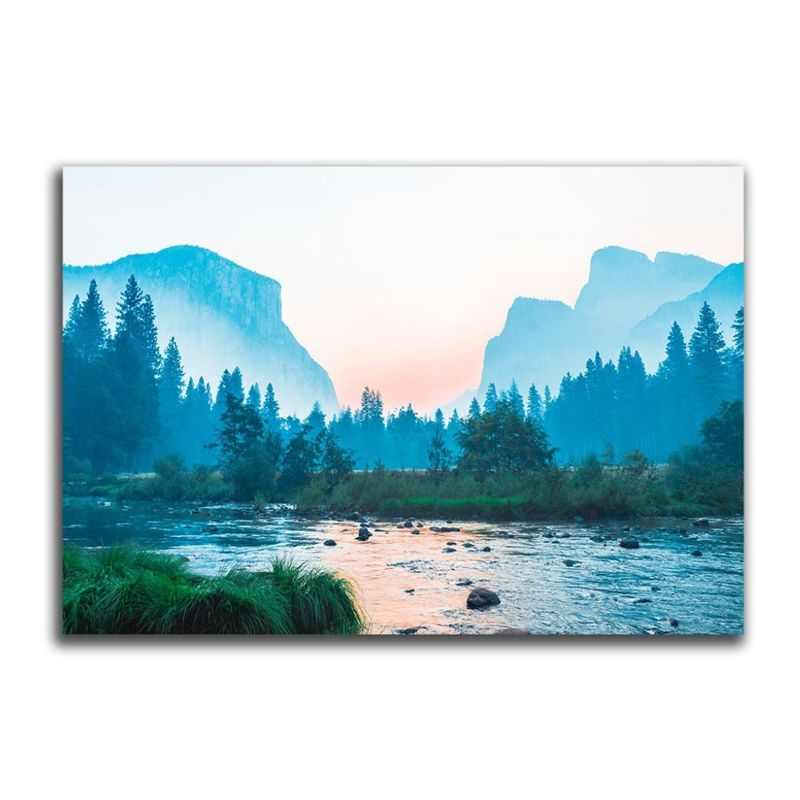 VENECIA - Cuadro Decorativo Rio y Bosque XL 120x80 - impresion en Tela Poliester