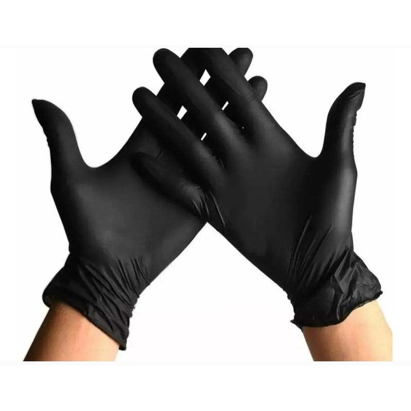 GENERICO - Guantes de nitrilo negro caja 100 unidades talla s