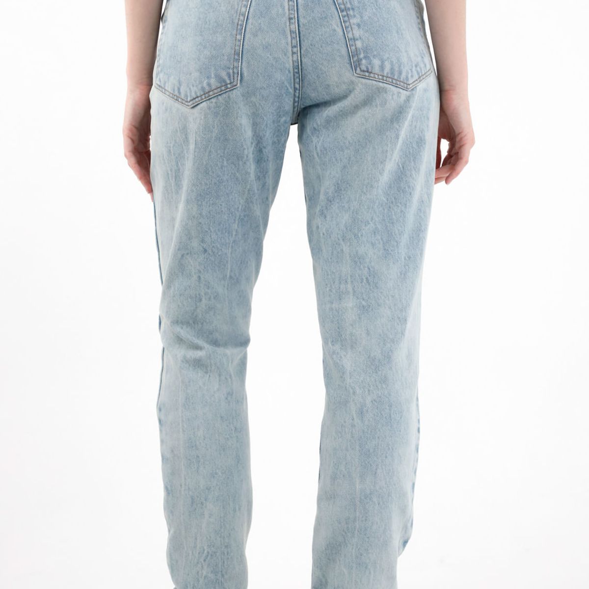 TENNIS - Jean Mom en 100% algodón tono claro para mujer