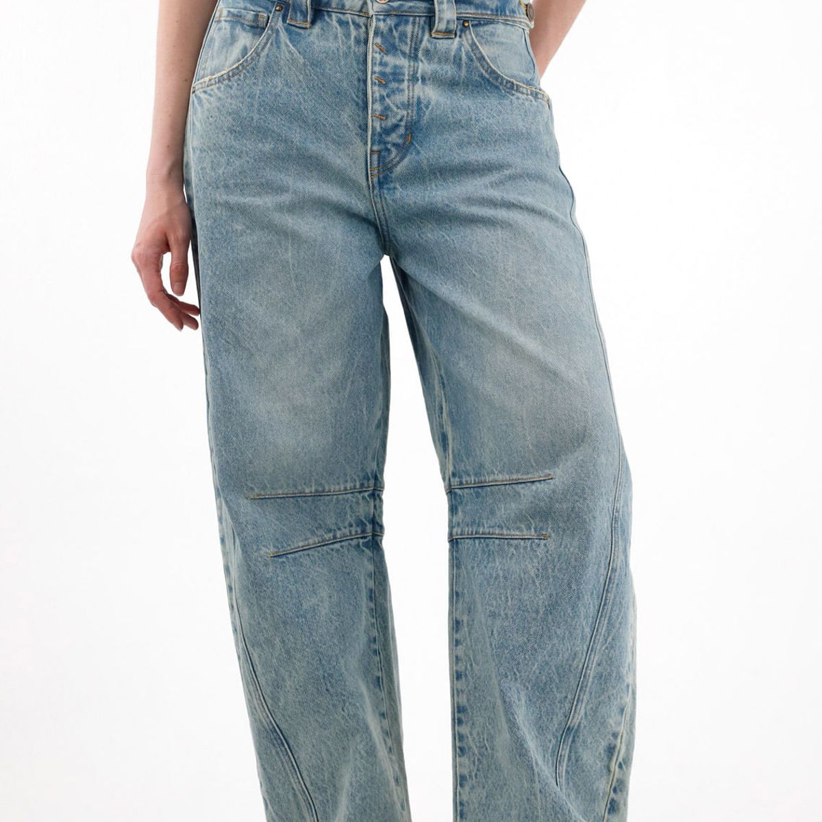 TENNIS - Jean Horseshoe con charretera decorativa para mujer