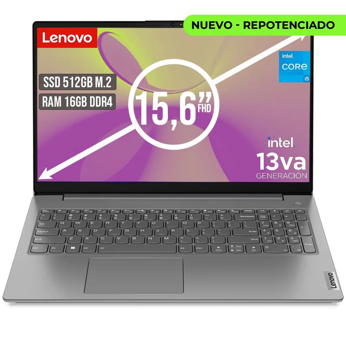 Lenovo - Portátil Lenovo V15 Intel Core i5 13420H 16GB RAM 512GB SSD 15.6