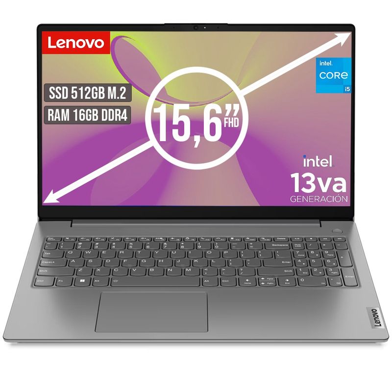 LENOVO - PORTATIL LENOVO V15 INTEL CORE I5-13420H SSD 512GB RAM 16GB LED 15,6