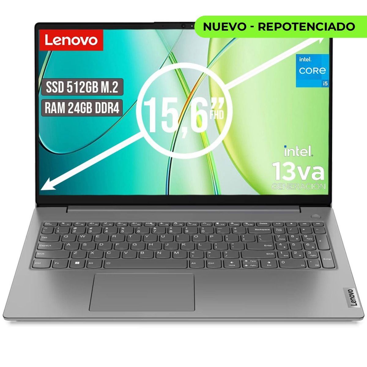 LENOVO - PORTATIL LENOVO V15 INTEL CORE I5-13420H SSD 512GB RAM 24GB LED 15,6