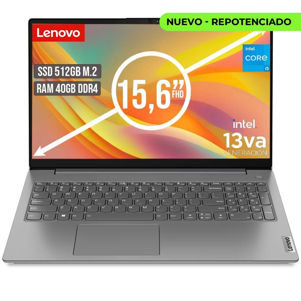 LENOVO - PORTATIL LENOVO V15 INTEL CORE I5-13420H SSD 512GB RAM 40GB LED 15,6