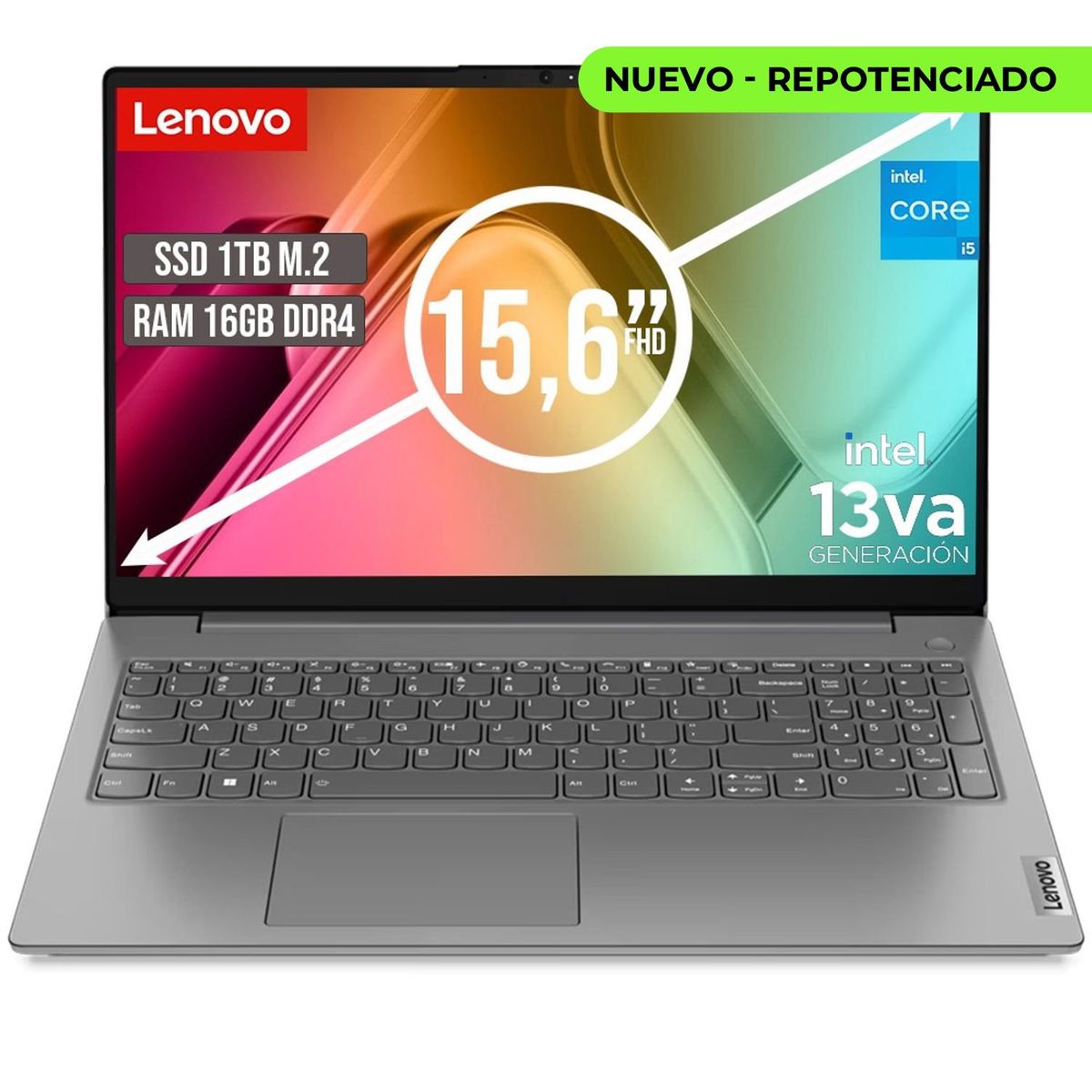 LENOVO - PORTATIL LENOVO V15 INTEL CORE I5-13420H SSD 1TB RAM 16GB LED 15,6