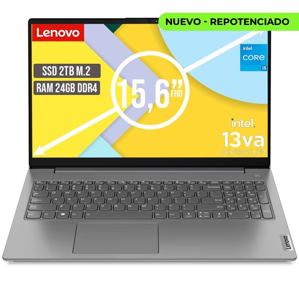 LENOVO - PORTATIL LENOVO V15 INTEL CORE I5-13420H SSD 2TB RAM 24GB LED 15,6