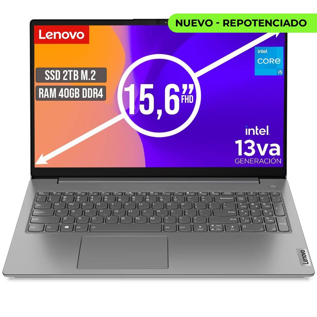 LENOVO - PORTATIL LENOVO V15 INTEL CORE I5-13420H SSD 2TB RAM 40GB LED 15,6
