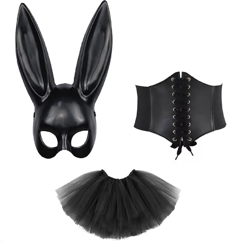 GENERICO - Conjunto Disfraz De Coneja Para Damas Coneja Cosplay 3 Pieza