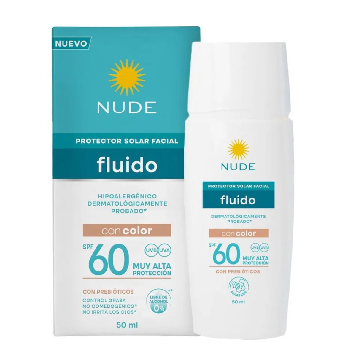 NUDE - Nude Protector Solar Fluido Con Color Spf60 50mL