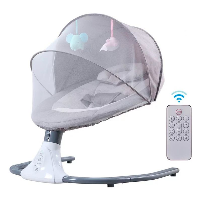 MUNDO BEBE - SILLA MECEDORA ELECTRICA BEBE CON BLUETHOOTH + MOSQUITERO