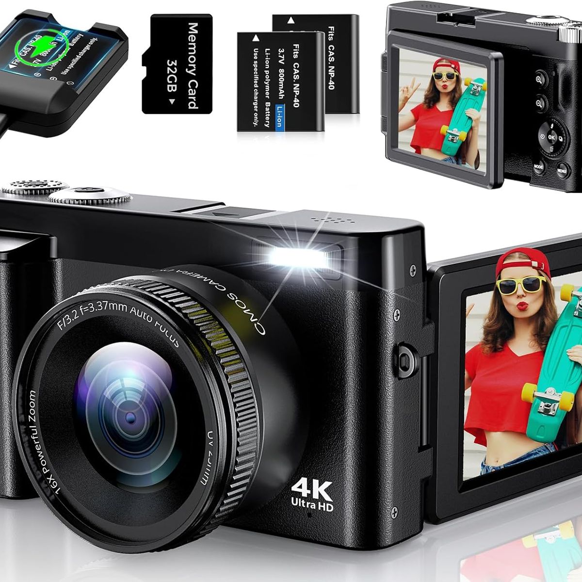 GENERICO - Camara Digital 4k Para Fotografia Enfoque Automatico Uhd