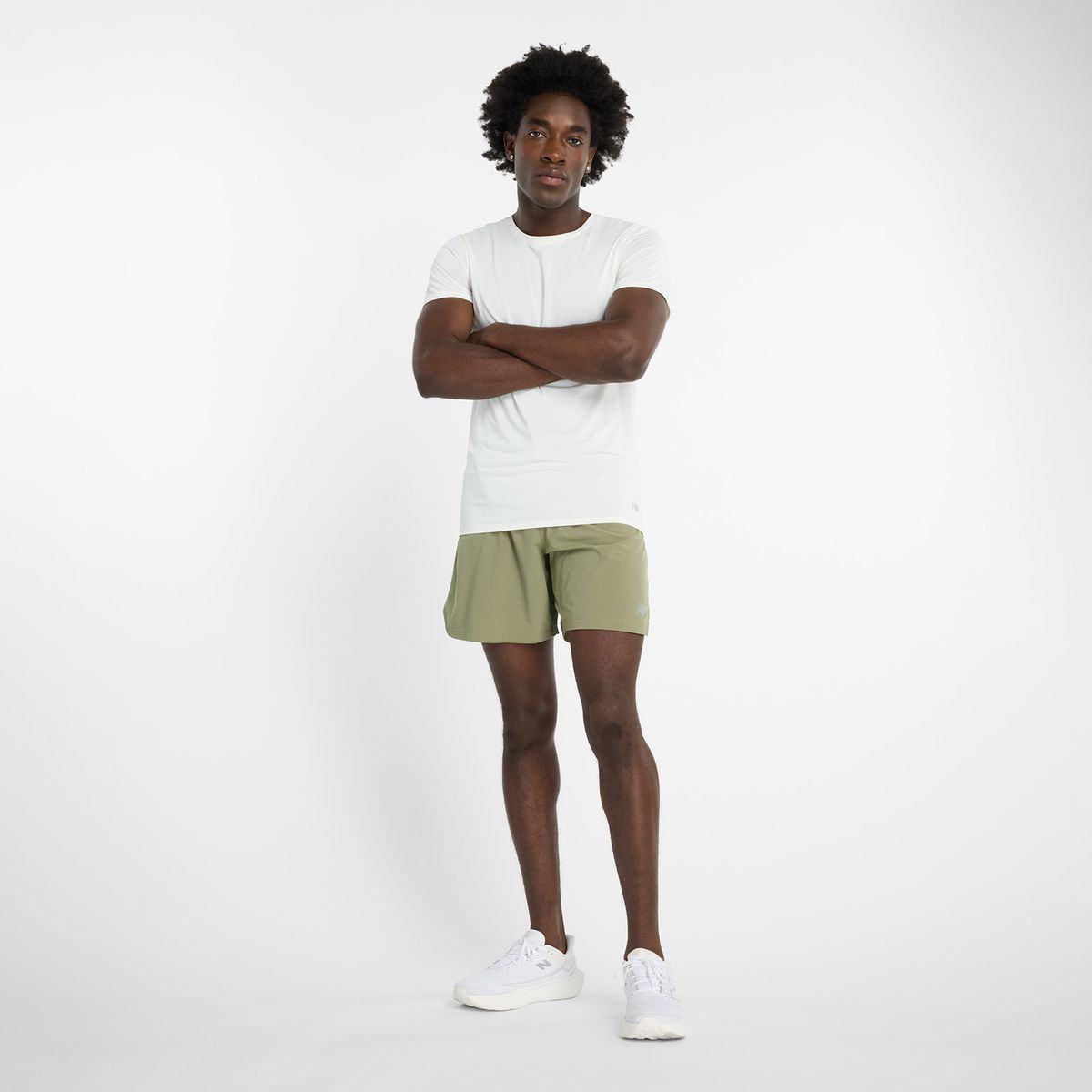 NEW BALANCE - Pantaloneta Marca New Balance Original RC 7" Verde Hombre