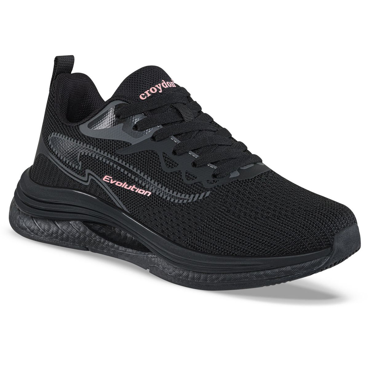 CROYDON - Tenis Running Broxu Negro-Negro Croydon para Mujer