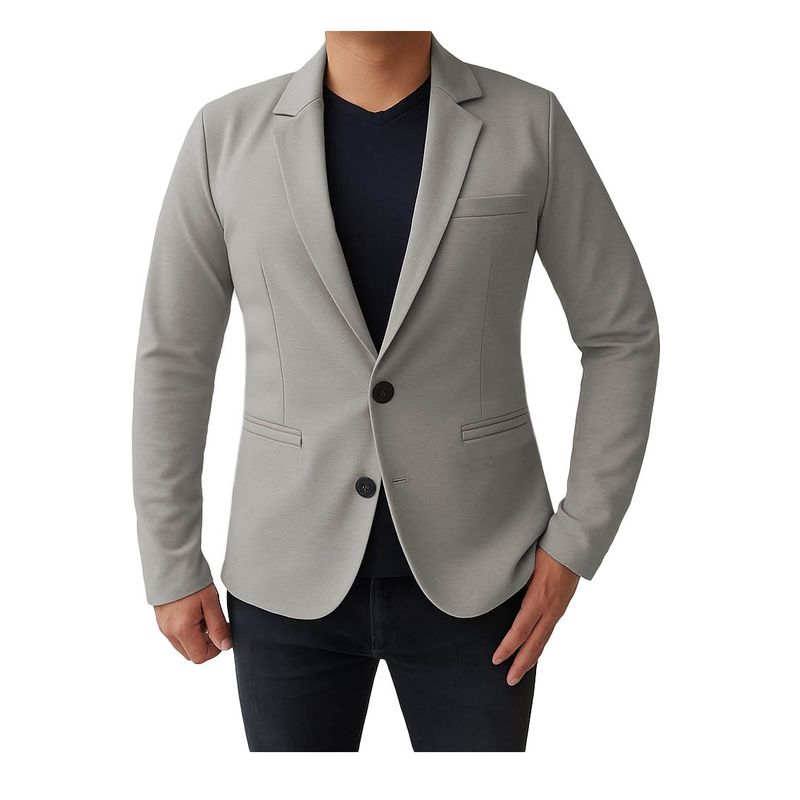 MODA EN CIRCUITO - Bleiser En PUNTO ROMA Gabán O Chaqueta Para Hombre GRIS