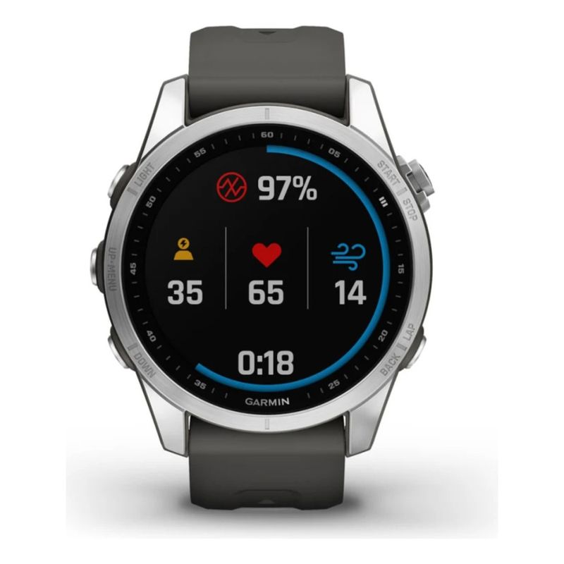 GARMIN - Garmin Fenix 7S Grafito Elegancia Deportiva en 42mm Correa Silicona