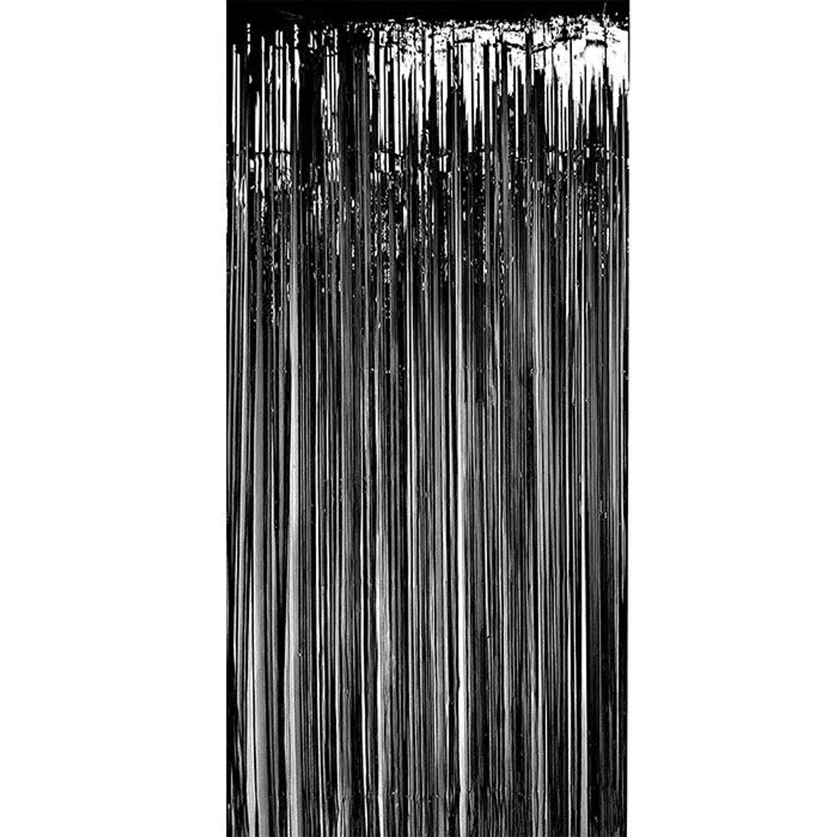 GENERICO - Cortina Decorativa fiesta metalizada negra 1metro x 2 metros