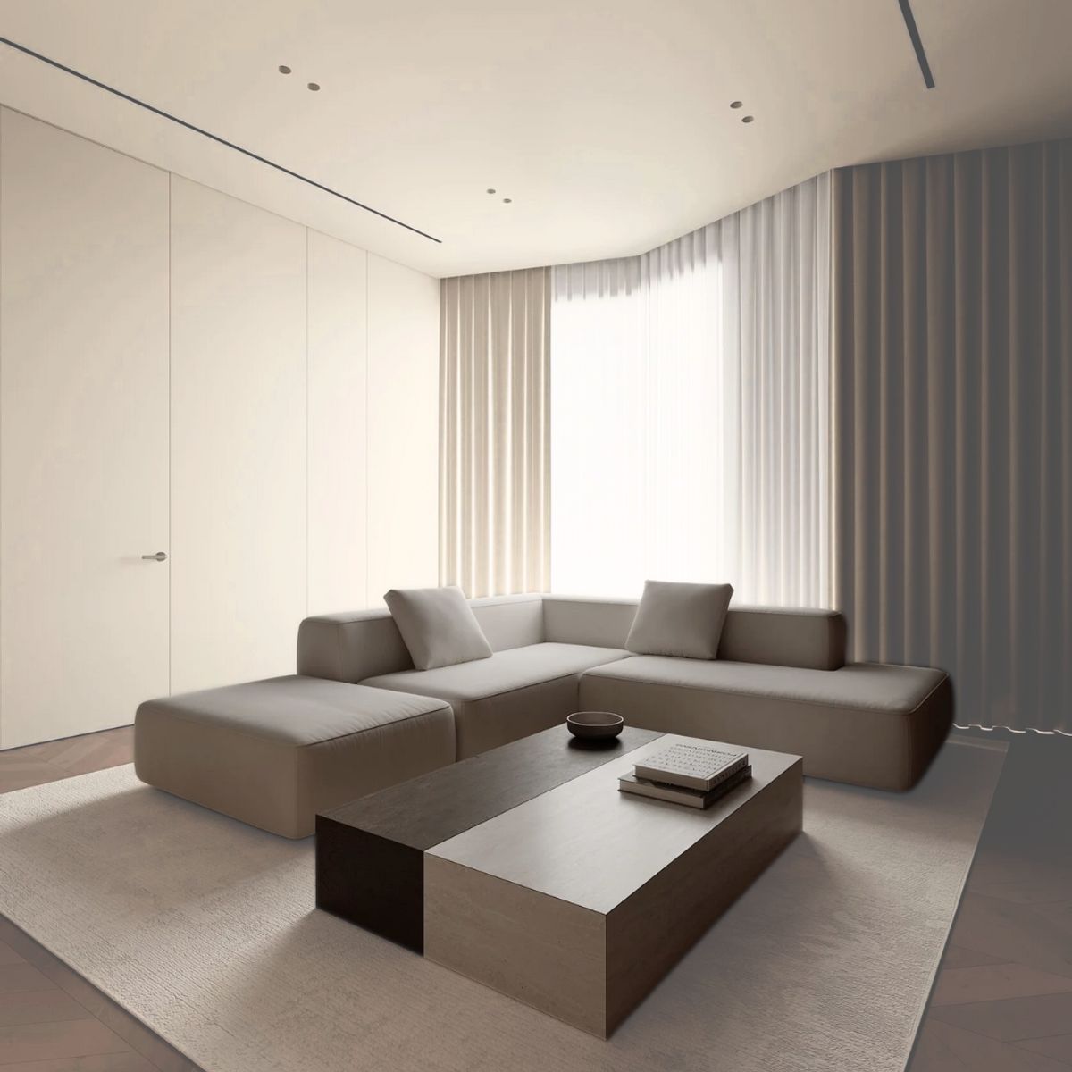 GENERICO - SALA MODULAR DE LUJO PARIS COLOR CREMA ANTIFLUIDOS