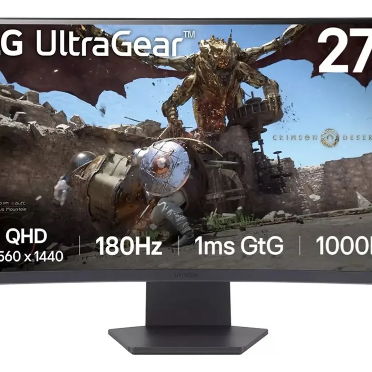 LG - Monitor Gamer Curvo LG UltraGear 27 QHD 180Hz 1ms HDR10 2HDMI + DisplayPort 27GS60QC