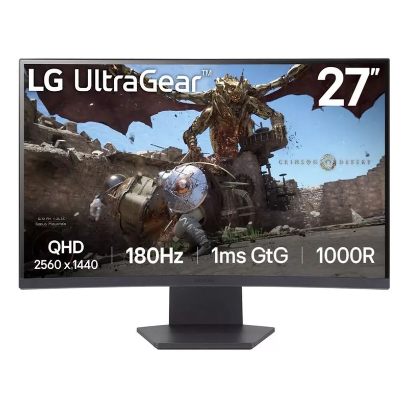 LG - Monitor LG Curvo Gamer 27GS60QC UltraGear 27QHD 180Hz 1Ms HDR10
