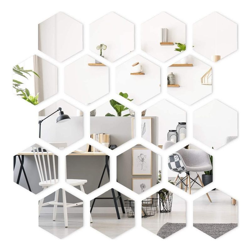 HOGAR DE MIS SUENOS - Brillo Geométrico Espejos Hexagonales Para Una Deco Moderna