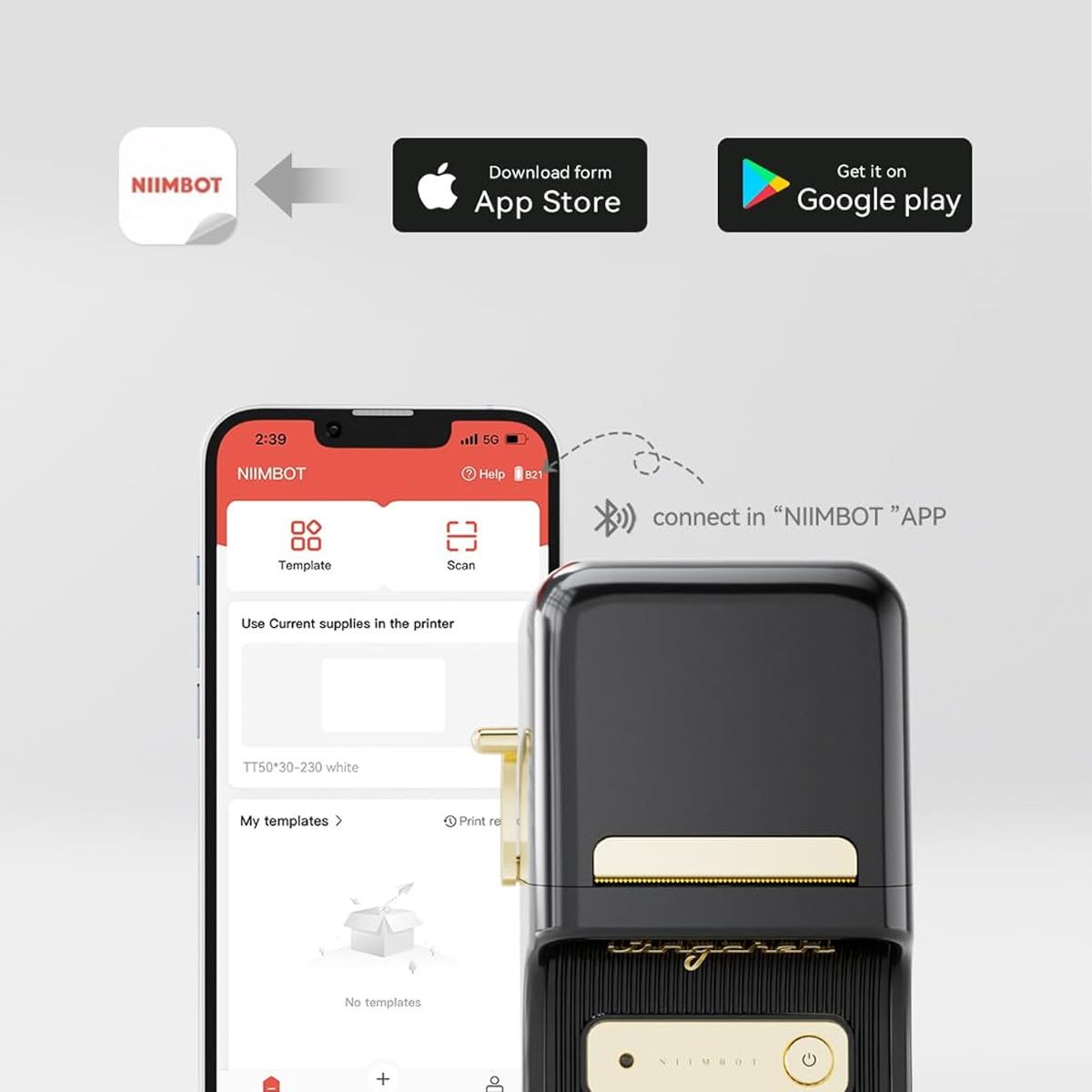 GENERICO - Impresora De Etiquetas Niimbot B21 Vintage Térmica Bluetooth