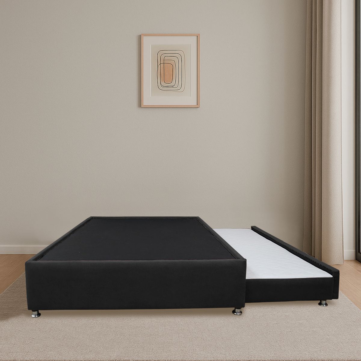 GENERICO - Cama Tarima Nido Comfort 140 Doble Negro