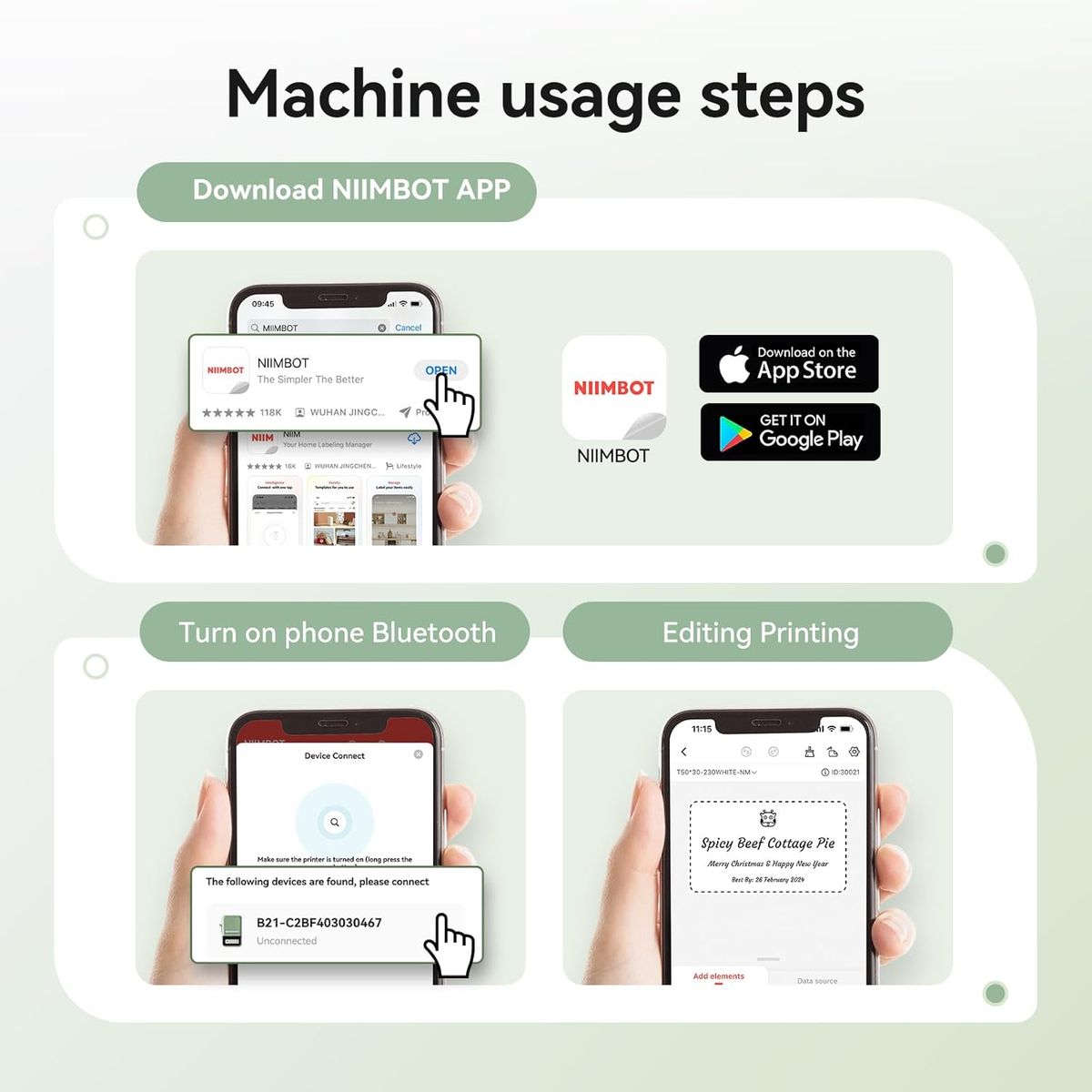 GENERICO - Impresora De Etiquetas Niimbot B21 Vintage Térmica Bluetooth